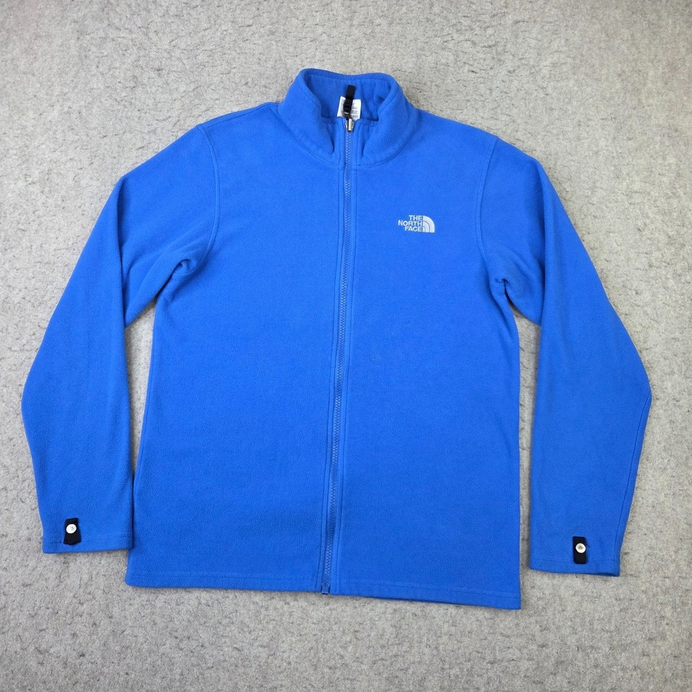 The North Face Full Zip Fleece Jacket Youth XL Blue Outdoor Mock Neck Hiking